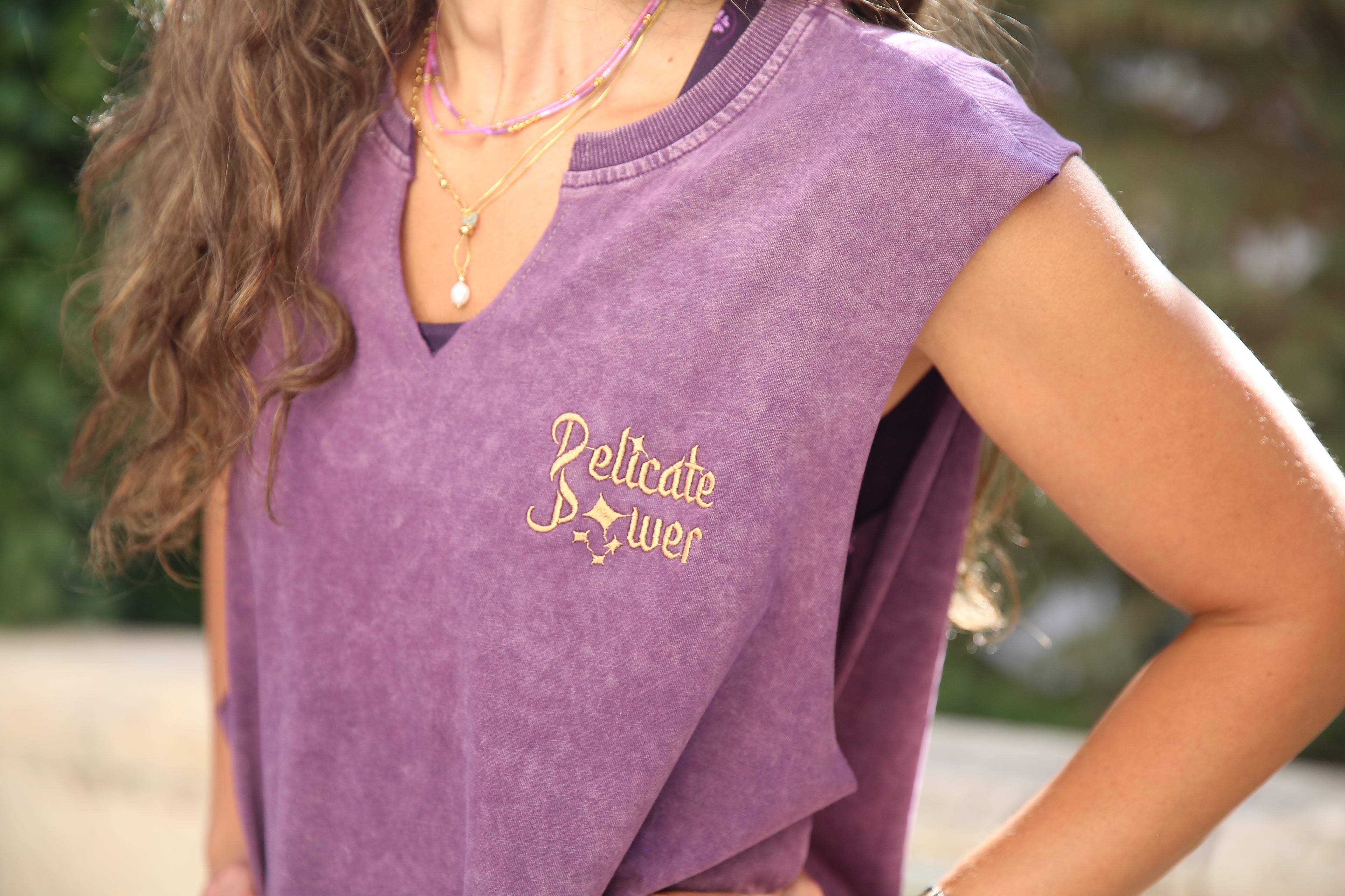 Delicate Power Purple Cotton Coverup