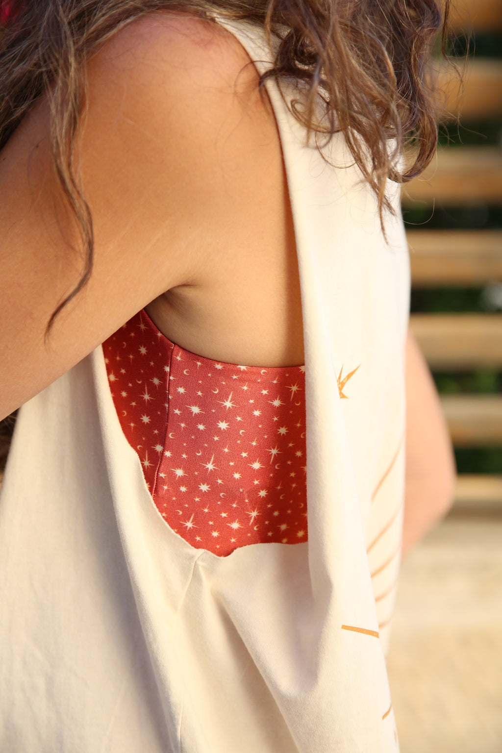 North Star Fan Beige Cotton Coverup