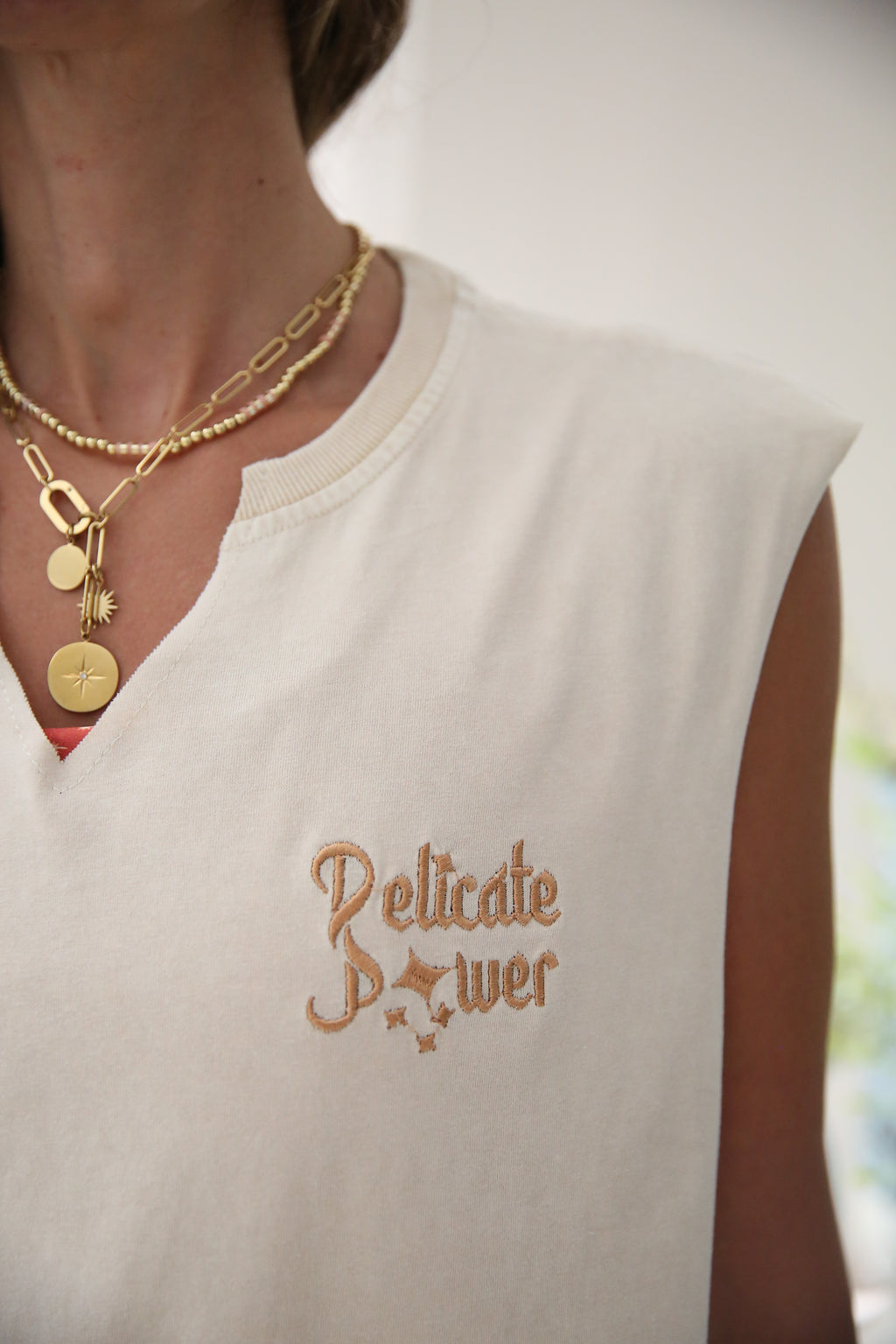 Delicate Power Beige Cotton Coverup