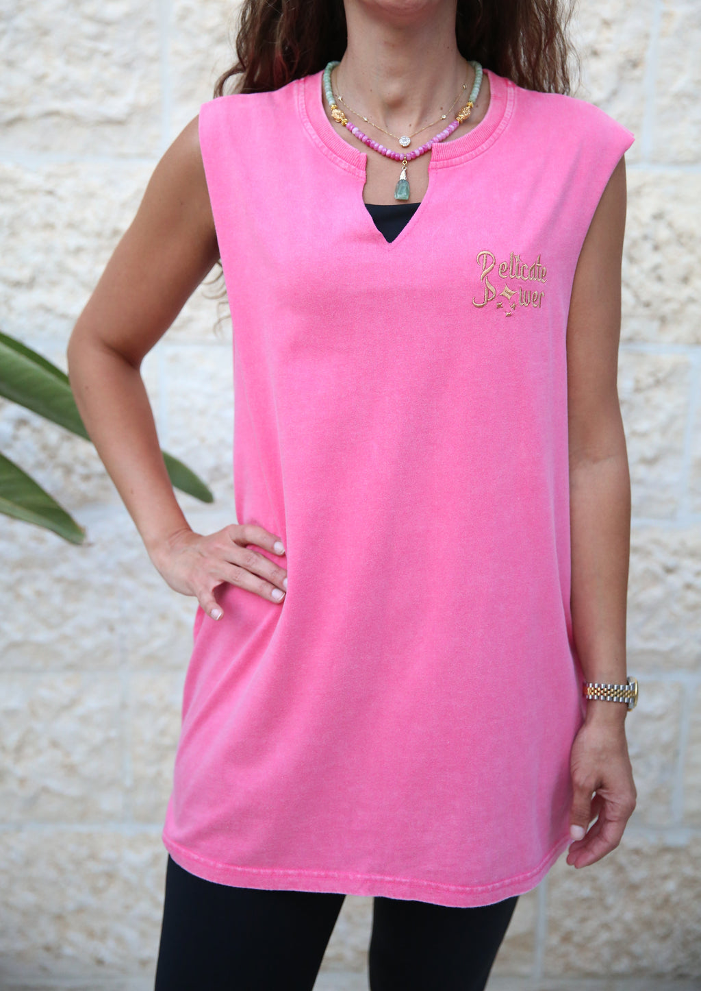 Delicate Power Hot Pink Cotton Coverup