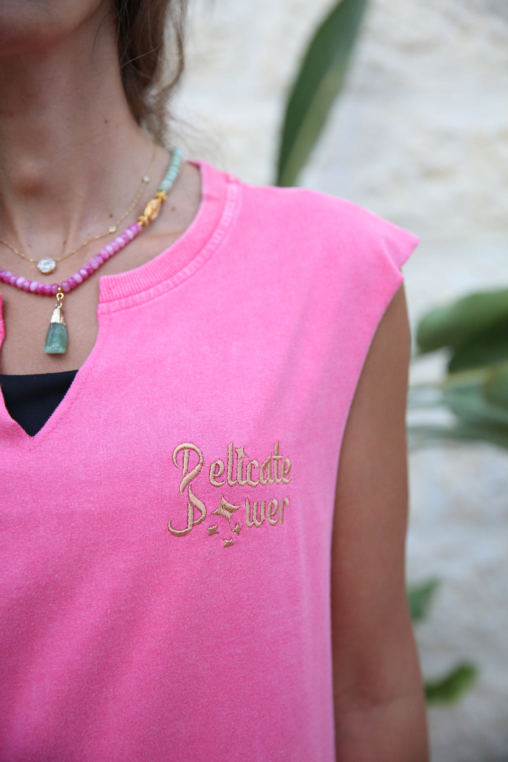 Delicate Power Hot Pink Cotton Coverup