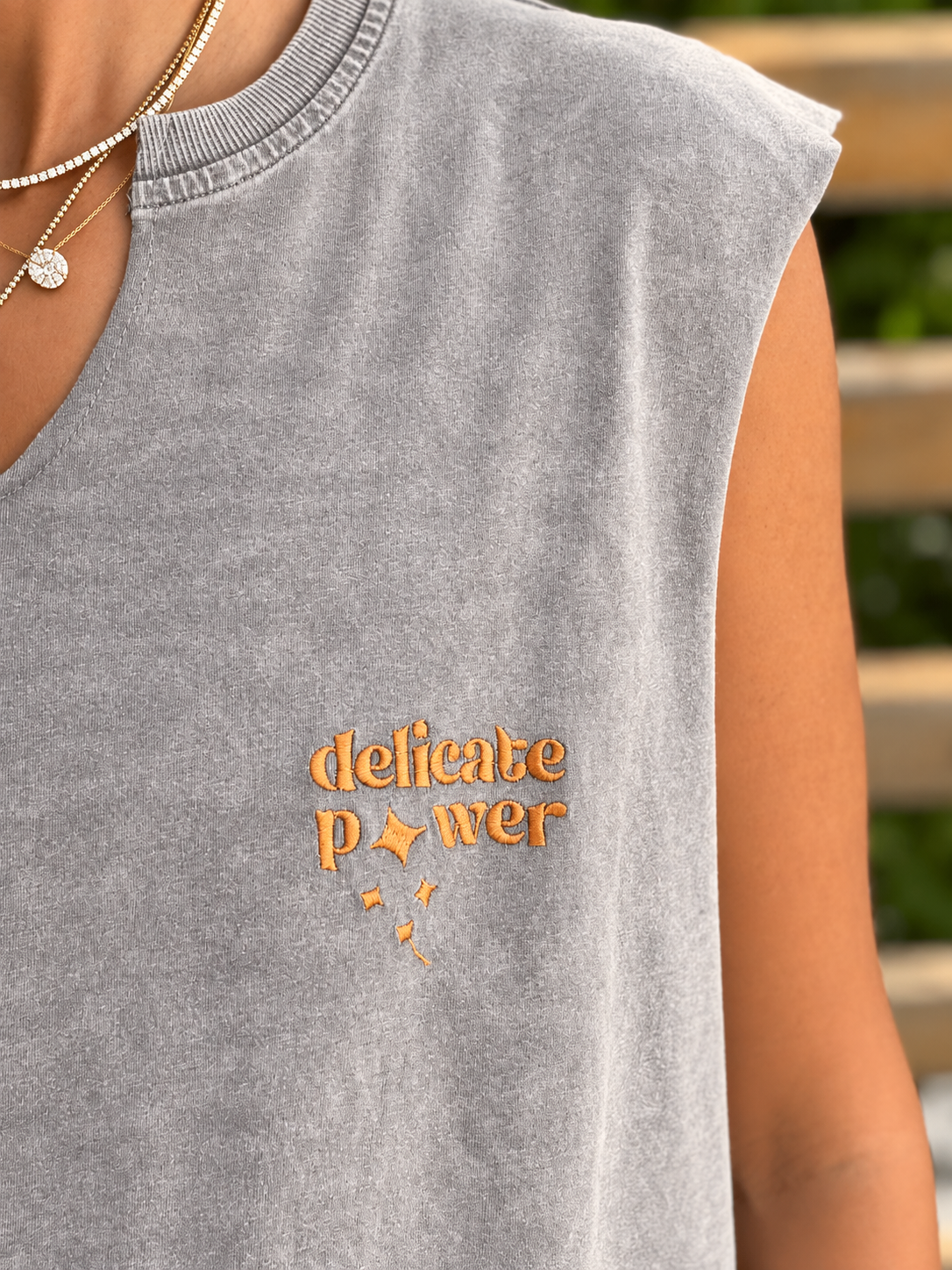 Delicate Power Grey Cotton Coverup
