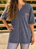 Delicate Power Navy Blue Cotton Coverup