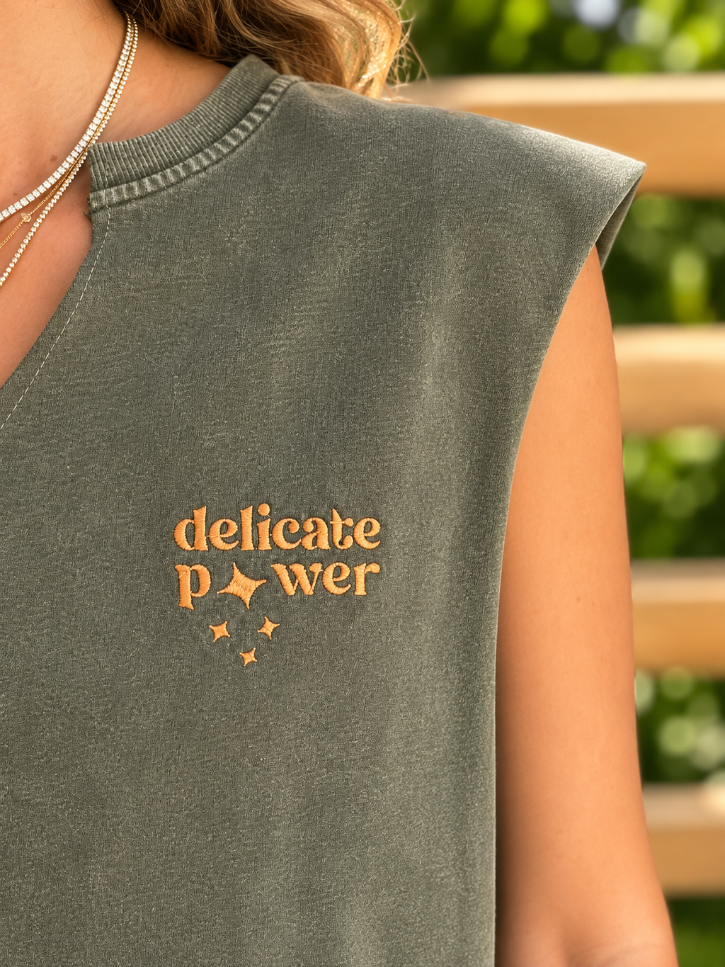 Delicate Power Green Cotton Coverup