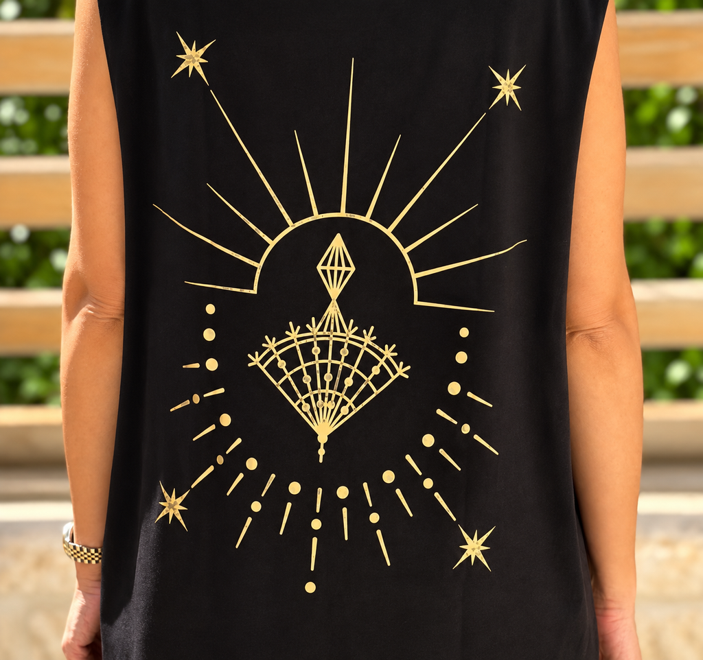 North Star Fan black Cotton Coverup