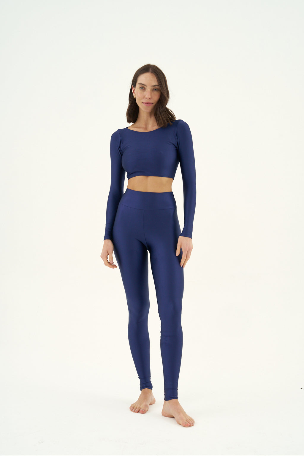 Deep Blue Slim Set with Top Long Sleeve