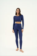 Deep Blue Slim Set with Top Long Sleeve