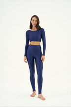 Deep Blue Slim Set with Top Long Sleeve
